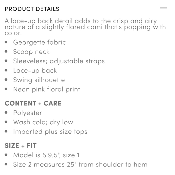 💜 2/$36 💜New w/Tags! Torrid Sophie Cami w/Crisscross Back & Adjustable Straps - Picture 7 of 12